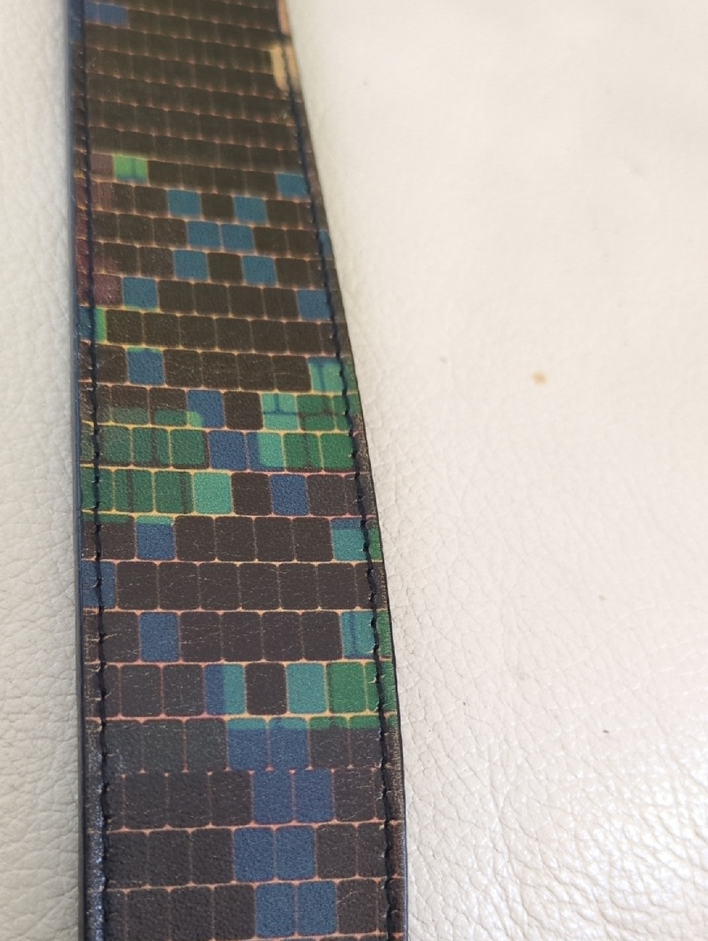 Robert Graham Colorful Mosaic, Reversable Leather Belt with Silver Hardware - Picture 7 of 9